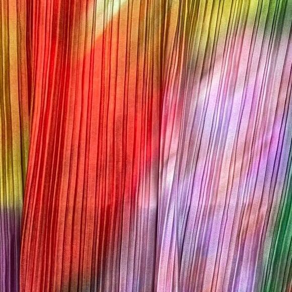 Pretty Little Things Maxi Dress Sleeveless Pleated Multi Print Plisse Size 20 - Picture 5 of 6